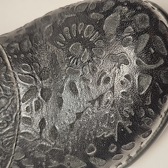 Alegria Hannah Delicut Black Embossed Leather Ankle Bootie Boots Size 40 Comfort - Picture 10 of 16